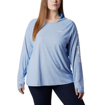 Columbia PFG Tidal Deflector Plus Size, Sudaderas Con Capucha Azules Para Mujer | 028614-HKQ